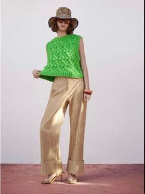 Zara Bright Green Knit Vest